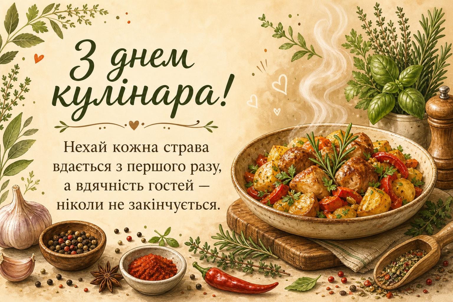 З Міжнародним днем кухаря і кулінара